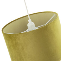 Happy Homewares Soft Velvet Olive Green Fabric Round Lamp Shade For Table Or Pendant - thumbnail 5