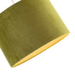 Happy Homewares Soft Velvet Olive Green Fabric Round Lamp Shade For Table Or Pendant - thumbnail 4
