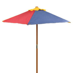Walplus Kids' Picnic Table With Benches And Parasol Multicolour Wood - thumbnail 3