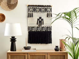 Beliani Fabric Wall Hanging Larkana Cotton 117 Cm Beige - thumbnail 2