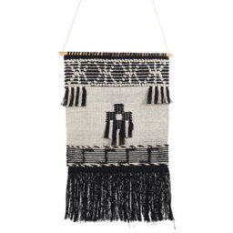 Beliani Fabric Wall Hanging Larkana Cotton 117 Cm Beige - thumbnail 1