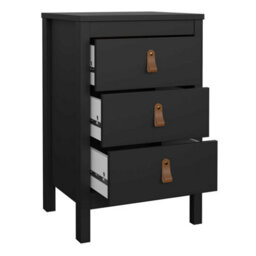Wyld Haus Wildberry Matt Black Bedside Table 3 Drawers - thumbnail 8
