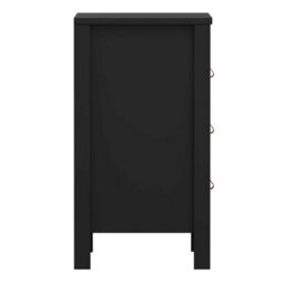 Wyld Haus Wildberry Matt Black Bedside Table 3 Drawers - thumbnail 6