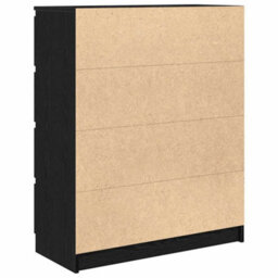 Berkfield Sideboard Black Oak 80X35X99 Cm Engineered Wood - thumbnail 8