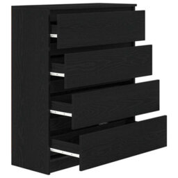 Berkfield Sideboard Black Oak 80X35X99 Cm Engineered Wood - thumbnail 5