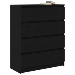 Berkfield Sideboard Black Oak 80X35X99 Cm Engineered Wood - thumbnail 4