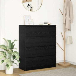 Berkfield Sideboard Black Oak 80X35X99 Cm Engineered Wood - thumbnail 1