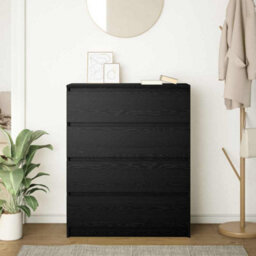 Berkfield Sideboard Black Oak 80X35X99 Cm Engineered Wood - thumbnail 3