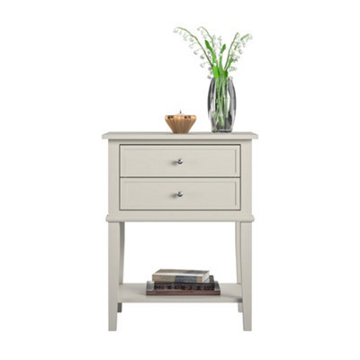 Dorel Franklin Accent Table With 2 Drawers Taupe - image 1