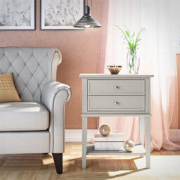Dorel Franklin Accent Table With 2 Drawers Taupe - thumbnail 2