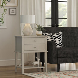 Dorel Franklin Accent Table With 2 Drawers Taupe - thumbnail 3