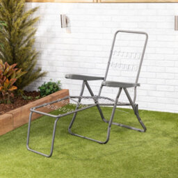 Alfresia Garden Sun Lounger - Charcoal Frame With Grey Luxury Cushion - thumbnail 5