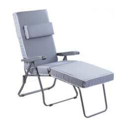 Alfresia Garden Sun Lounger - Charcoal Frame With Grey Luxury Cushion