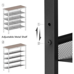 Adjustable Shelf Shoe Storage Organiser Rack Unit - thumbnail 4