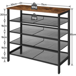 Adjustable Shelf Shoe Storage Organiser Rack Unit - thumbnail 2