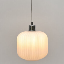 First Choice Lighting Bento - White Ribbed Glass Easy Fit Pendant Shade - thumbnail 2