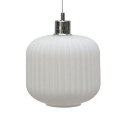 First Choice Lighting Bento - White Ribbed Glass Easy Fit Pendant Shade - thumbnail 1