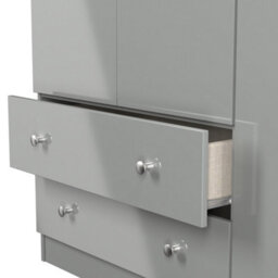 Portland Tall Triple 2 Drawer Wardrobe In Uniform Grey & Dusk Grey (Ready Assembled) - thumbnail 7
