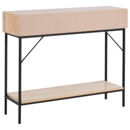 Wyld And Coco Brand Rattan Console Table Brown 100 X 29 Cm With Shelf And 2 Drawers - thumbnail 5