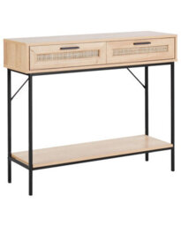 Wyld And Coco Brand Rattan Console Table Brown 100 X 29 Cm With Shelf And 2 Drawers - thumbnail 3