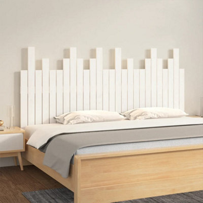 Berkfield Wall Headboard White 166X3X80 Cm Solid Wood Pine - image 1