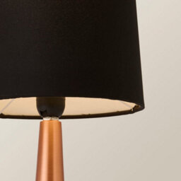 Valuelights Teardrop Pair Of Copper Touch Table Lamps With Black Shade - thumbnail 4