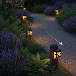 Latto Home Solar Panel Fence Led Wall Light Outdoor Waterproof Garden Security Lamp Set Of 2 - thumbnail 2
