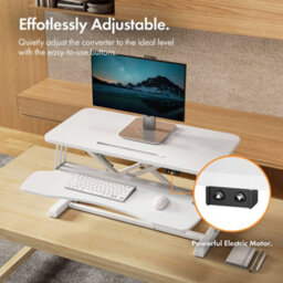 Vonhaus Electric Standing Desk Converter - Height Adjustable Sit Stand Desk - Ergonomic Standing Converter For Pc - thumbnail 5