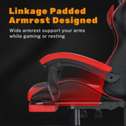 Onemill Ergonomic Gaming Chair With With Footrest, Height-Adjustable Office & Computer Chair(Black-Red) - thumbnail 4