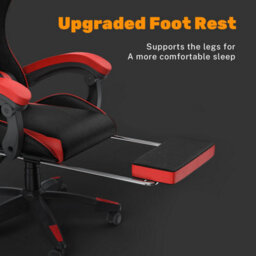 Onemill Ergonomic Gaming Chair With With Footrest, Height-Adjustable Office & Computer Chair(Black-Red) - thumbnail 5