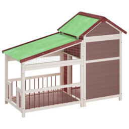 Berkfield Dog Kennel Mocha 143X60.5X109 Cm Solid Wood Pine - thumbnail 5