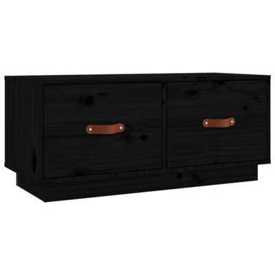 Berkfield Stylish Tv Cabinet Black 80X34X35 Cm Solid Wood Pine - image 1