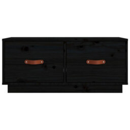 Berkfield Stylish Tv Cabinet Black 80X34X35 Cm Solid Wood Pine - thumbnail 7