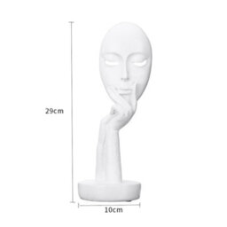Darphe White Abstract Resin Woman Face Statue Decoration Home Mask Ornaments - thumbnail 8