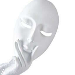 Darphe White Abstract Resin Woman Face Statue Decoration Home Mask Ornaments - thumbnail 6