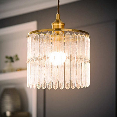 Valuelights Aldgate Textured Acrylic Ceiling Lamp Shade And Bulb - image 1