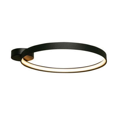 Luminosa Lighting Luminosa Circle Integrated Led Semi Flush Light, Matt Black, 5520Lm, 3000K