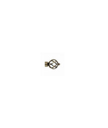 Unknown 28mm Fixed Length Metal Eyelet Curtain Pole Set In Antique Brass - Cage Finial, 100Cm - thumbnail 2