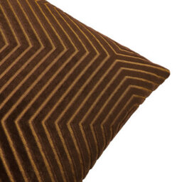 Paoletti Evoke Cut Velvet Feather Filled Cushion, Chocolate, 45 X 45Cm - thumbnail 4