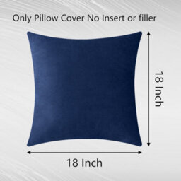 Ameha Navy Blue Plain Velvet Cushion Covers, 18X18 Inch, Pack Of 4, Breathable & Hypoallergenic With Hidden Zip Closure - thumbnail 8