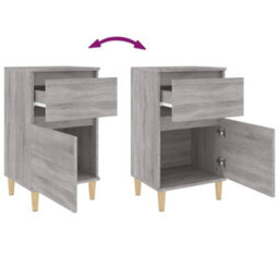 Berkfield Bedside Cabinets 2 Pcs Grey Sonoma 40X35X70 Cm - thumbnail 9