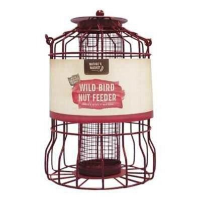 Nut Feeder With Squirrel Guard - Red Bird Feeder - image 1