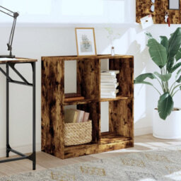 Berkfield Bookcase Smoked Oak 68.5X32X75 Cm Engineered Wood - thumbnail 3