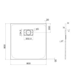Homestylestore Black Corner Walk In Wet Room Hinged Double Door Shower Enclosure With Light Grey Slate Effect Tray 800 X 800mm - thumbnail 4