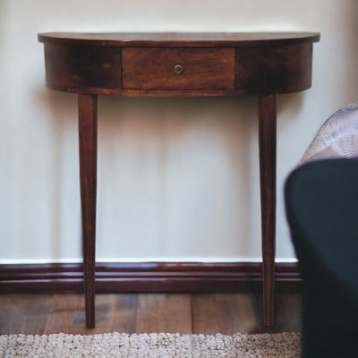 Artisan Furniture Solid Wood Backless Mounted Chestnut Console, 1 Drawer, Brown - image 1