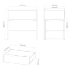 Tamworth Single 1 Drawer Bedside Cabinet In Marble (Ready Assembled) - thumbnail 3