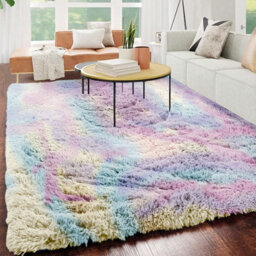 Ameha Rainbow Shaggy Fluffy Non Slip Rug Indoor/outdoor Area Carpet 120X170 Cm - thumbnail 3