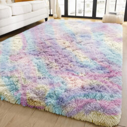 Ameha Rainbow Shaggy Fluffy Non Slip Rug Indoor/outdoor Area Carpet 120X170 Cm - thumbnail 2