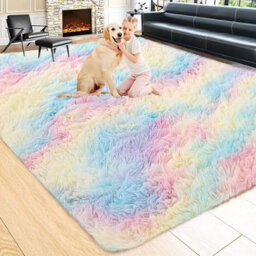 Ameha Rainbow Shaggy Fluffy Non Slip Rug Indoor/outdoor Area Carpet 120X170 Cm - thumbnail 7