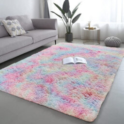 Ameha Rainbow Shaggy Fluffy Non Slip Rug Indoor/outdoor Area Carpet 120X170 Cm - thumbnail 5